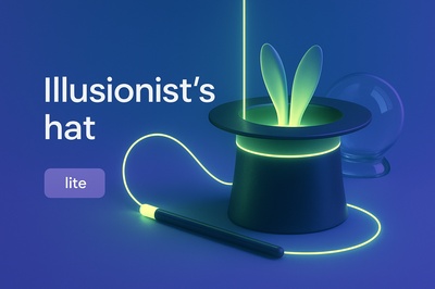 Illusionist's Hat with Neon Elements in Shadowy Composition