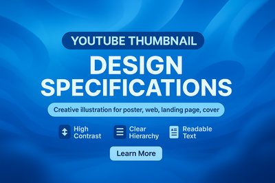 YouTube Thumbnail Design Specifications with Blue Background