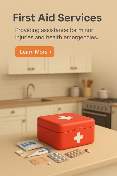 First Aid Kit in a Cozy Kitchen Setting