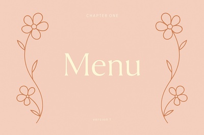 Elegant Menu Design with Floral Accents and Soft Colors