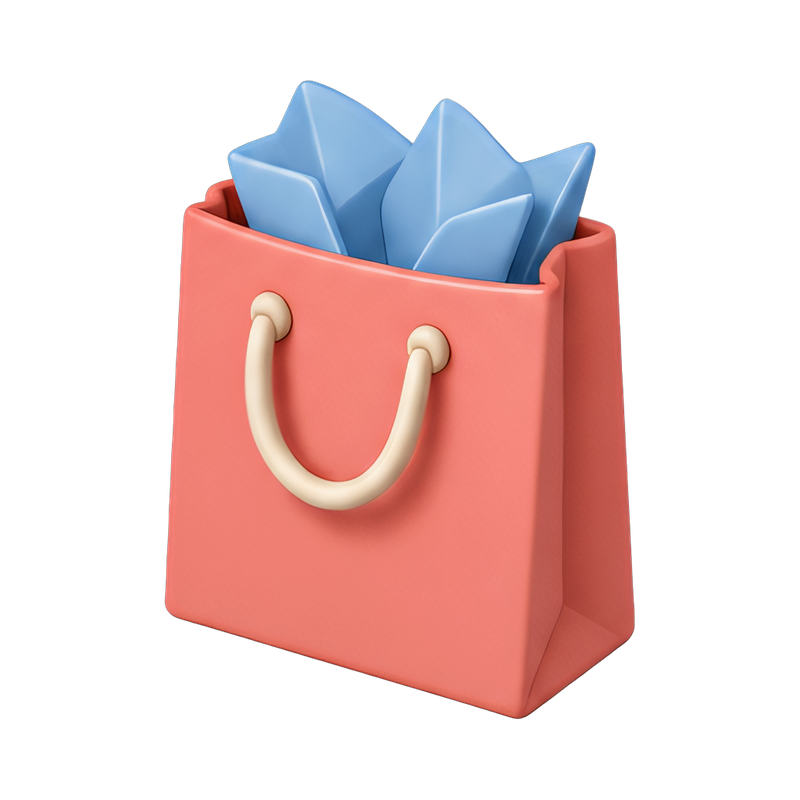 colorful gift bag with tissue