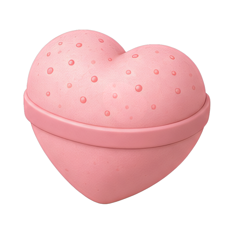 luxurious heart-shaped bath bomb