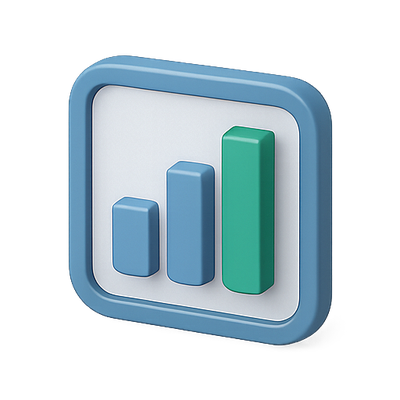 Stylized Bar Chart Icon for Data Visualization