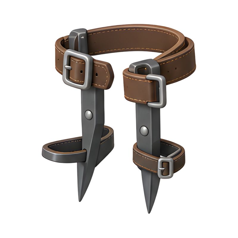 Lineman climbing spikes and belt