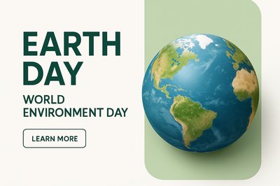 Modern Earth Day Design Featuring Globe and Clear Typography