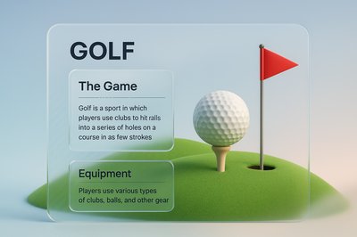 3D Golf Illustration with Transparent Elements and Design