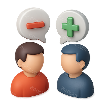 3D Icon Representing Disagreement Between Two People
