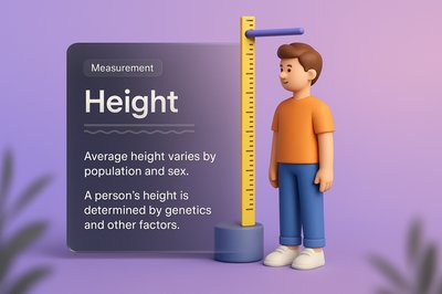 3D Illustration of Height Measurement with Informative Elements