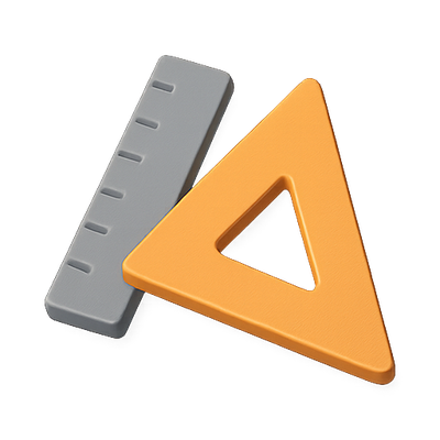 Colorful Geometric Ruler and Triangle Set for Design