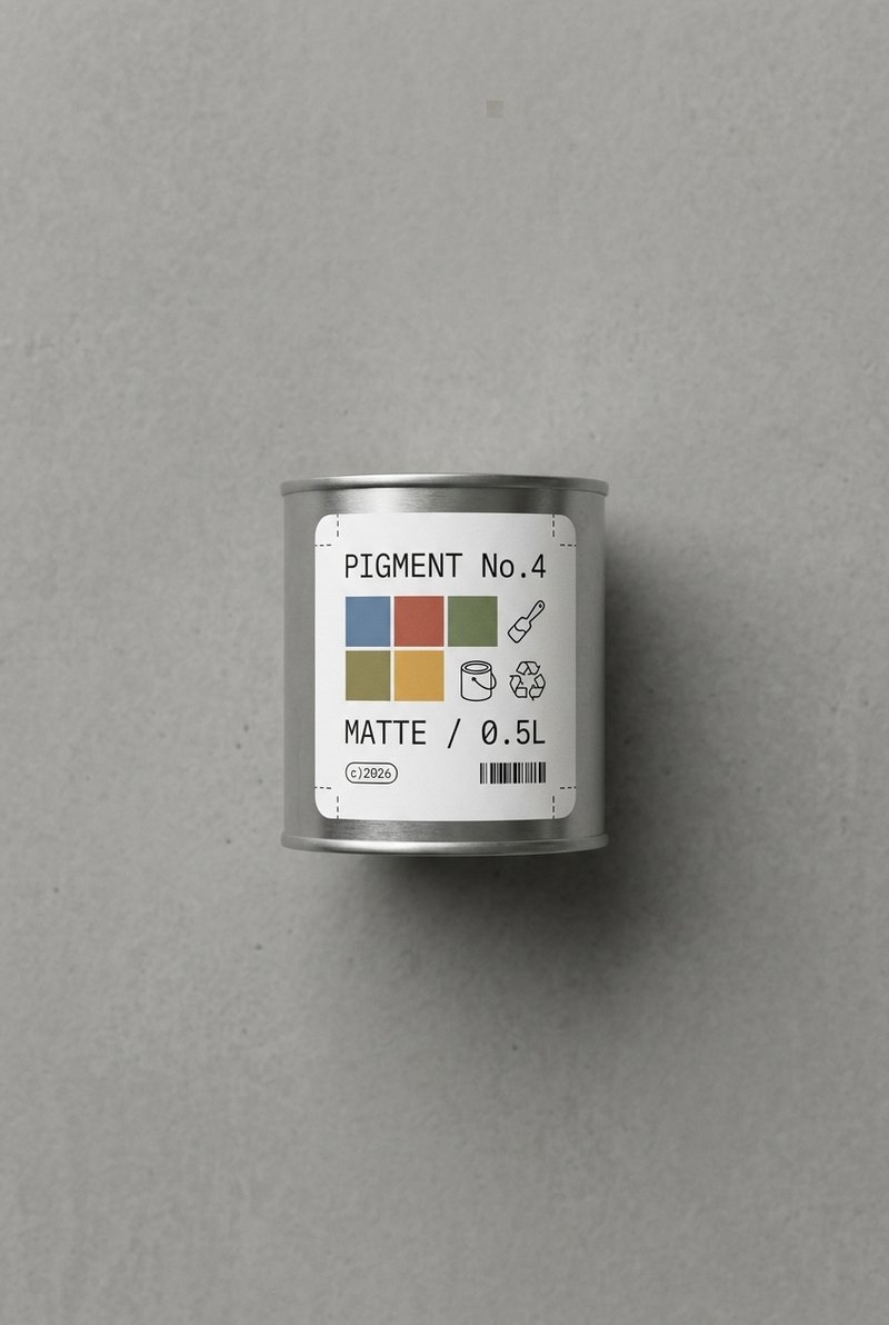 colorful paint can on table