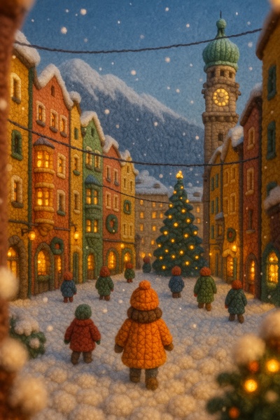 Charming Winter Village Scene in Innsbruck