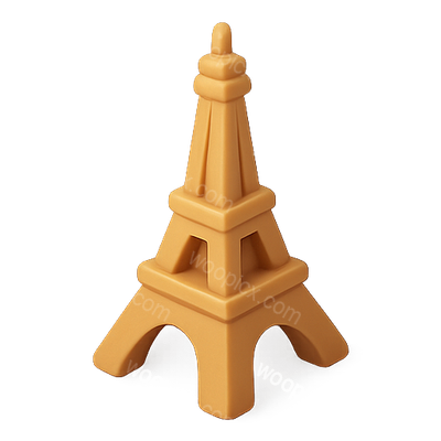 Stylized Toy Eiffel Tower Figurine in Warm Color