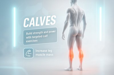 Fitness Promotional Graphic Highlighting Calf Exercises