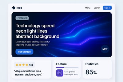 3D Illustration of a Bento Style Landing Page Design