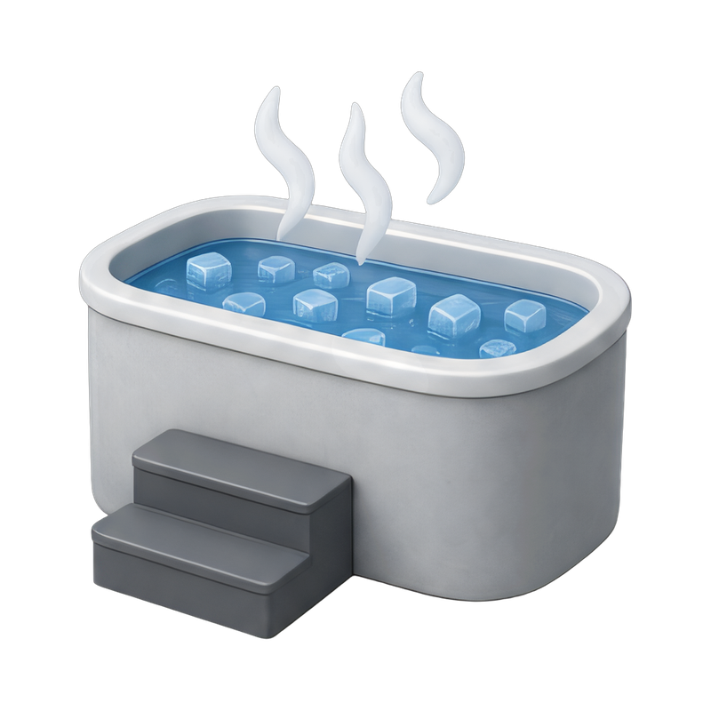 steam rising from cold plunge tub