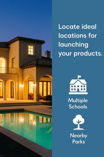 Real Estate Promotional Image Highlighting Location Benefits