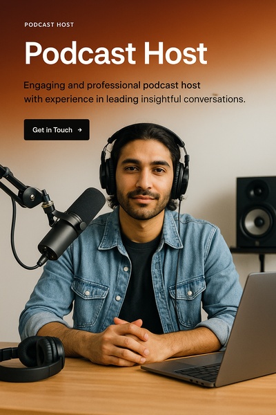 Professional Podcast Host Web Page Design Concept