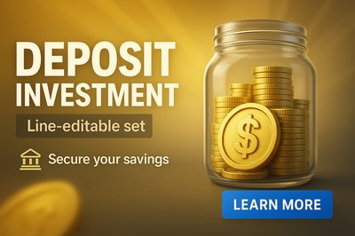 Financial Investment Promotion Graphic Featuring Savings Jar