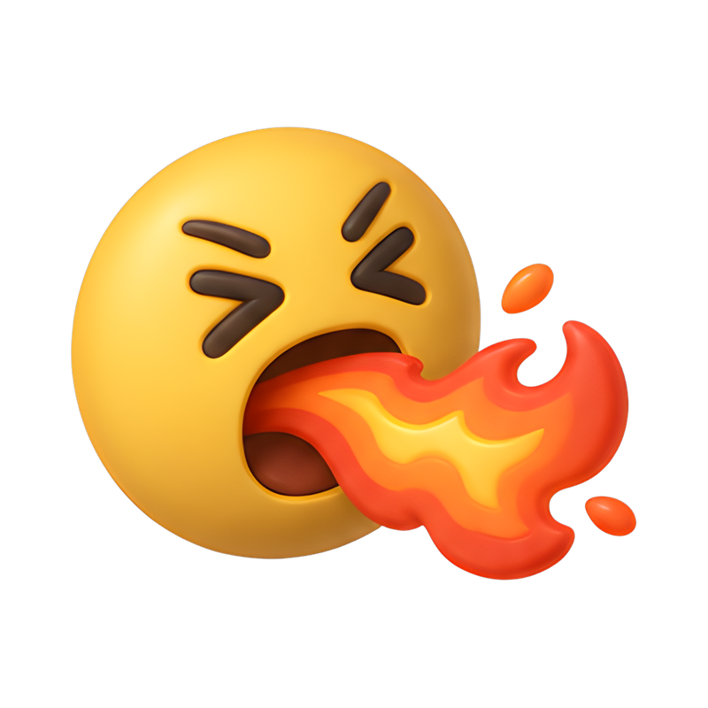 Fire-breathing smiley face