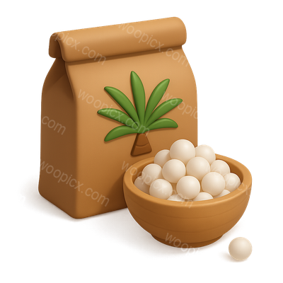 3D Icon of Sago Palm Starch with Isometric View