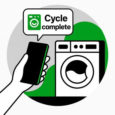 Smart Home Washing Machine Notification Illustration