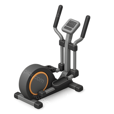 Realistic 3D Elliptical Machine Icon for Fitness