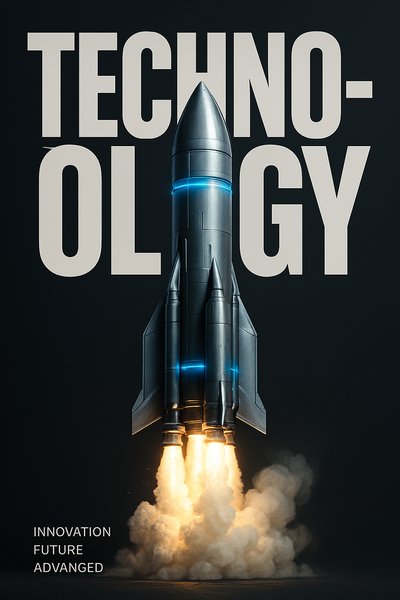 Cinematic Rocket Launch with Bold Typography