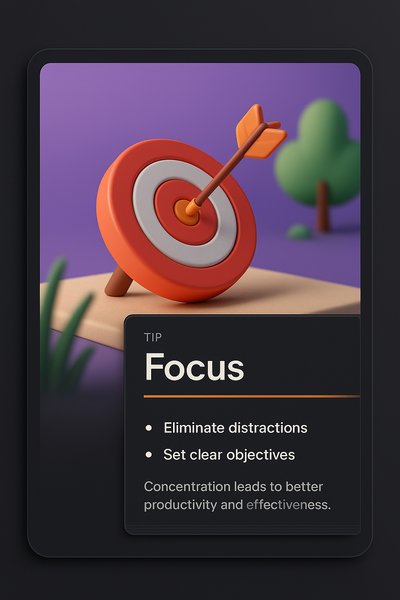 3D Web Illustration on Focus with Target and Arrow