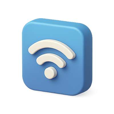 3D Wi-Fi Icon with Soft Rounded Edges