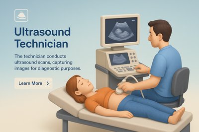 3D Illustration of an Ultrasound Technician in Action