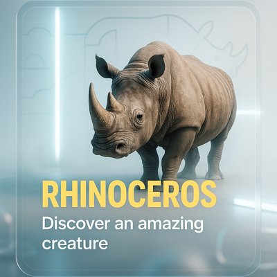 3D Render of a Rhinoceros with Modern Background