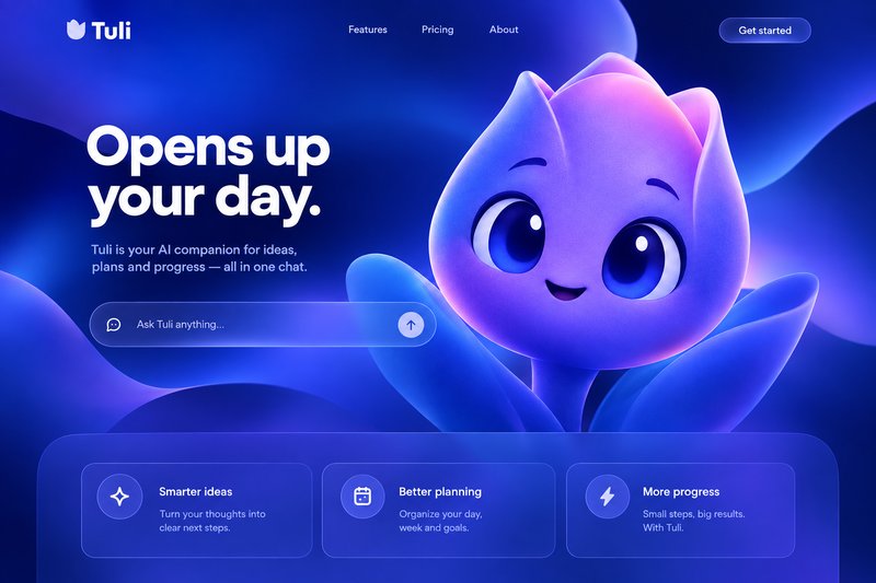 AI agent landing page design