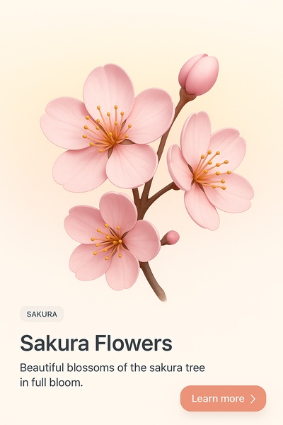 Stunning Sakura Flowers in Full Bloom - 3D Illustration