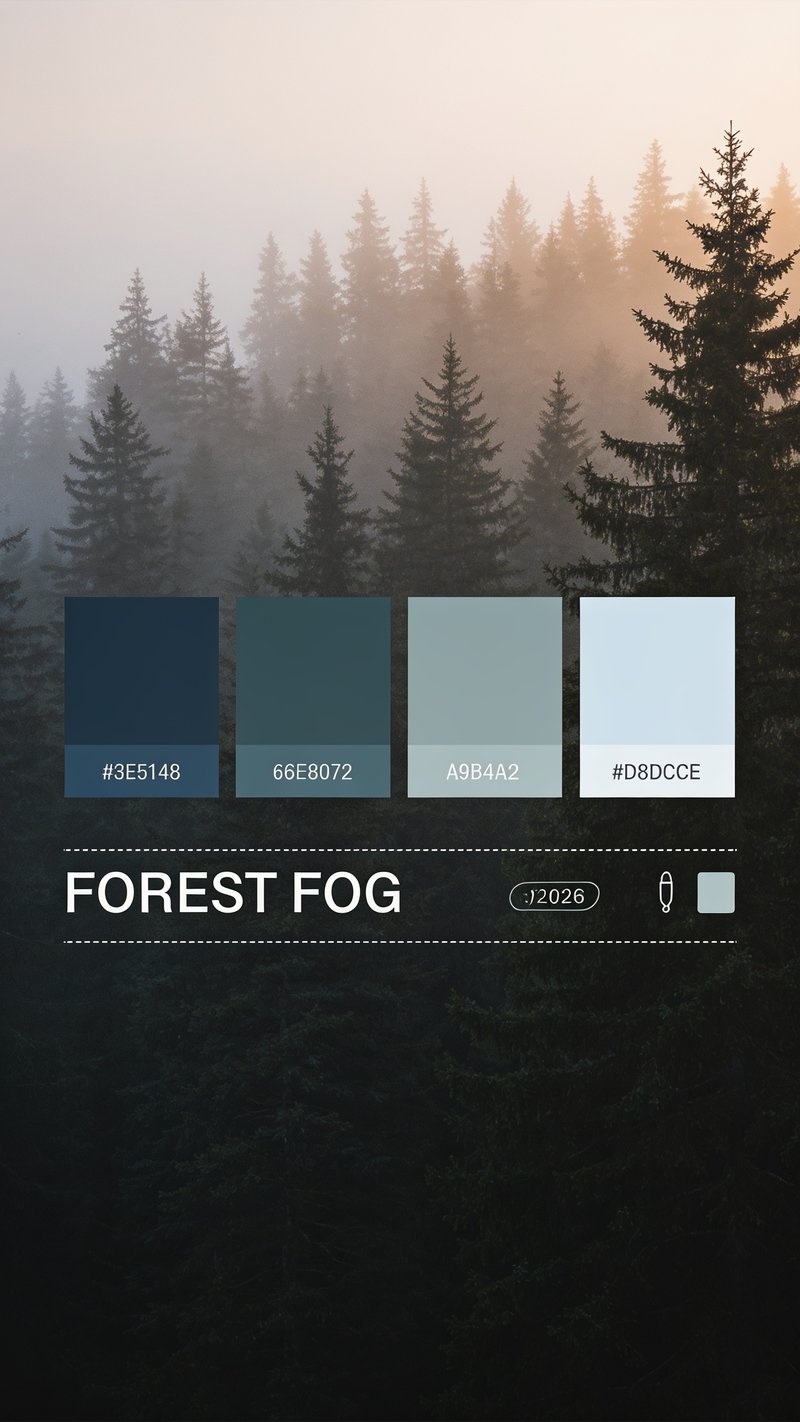 mystical forest in fog