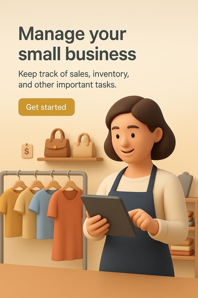 Happy Clothing Store Owner Managing Business with Tablet