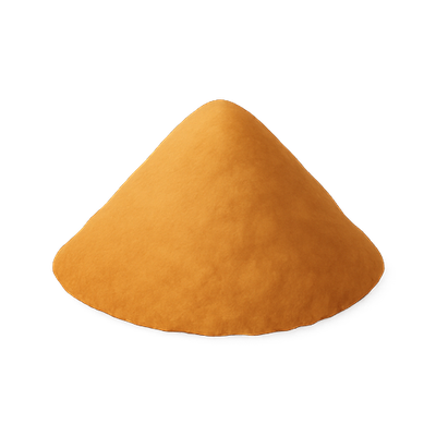 Pile of Fine Orange Powder on a White Background