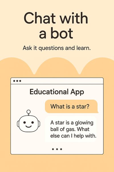 Interactive Educational App Interface Featuring Chatbot