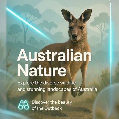 Promotional Graphic Showcasing Australian Wildlife and Landscapes