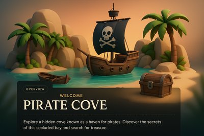 Explore the Secrets of Pirate Cove: A 3D Illustration