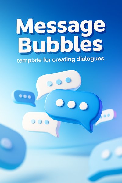 Dynamic 3D Message Bubbles Template for Dialogues
