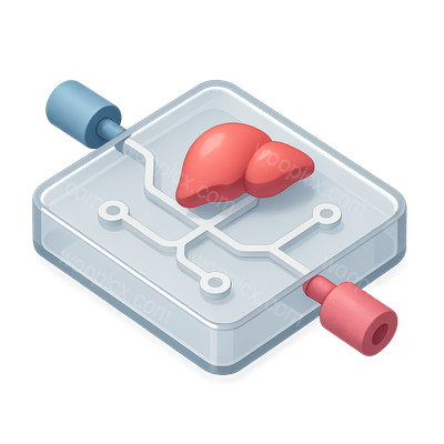 3D Organ-on-Chip Device Icon with Isometric View