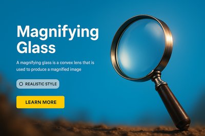Realistic Magnifying Glass Image for Educational Use