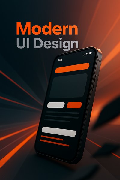 Dynamic Mobile UI Design Mockup with Modern Aesthetic