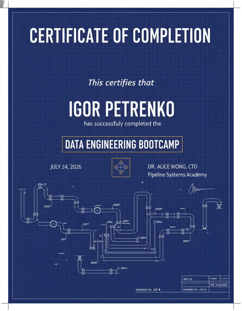 Data engineering completion certificate