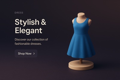 Stylish 3D Dress Display in Dark Background