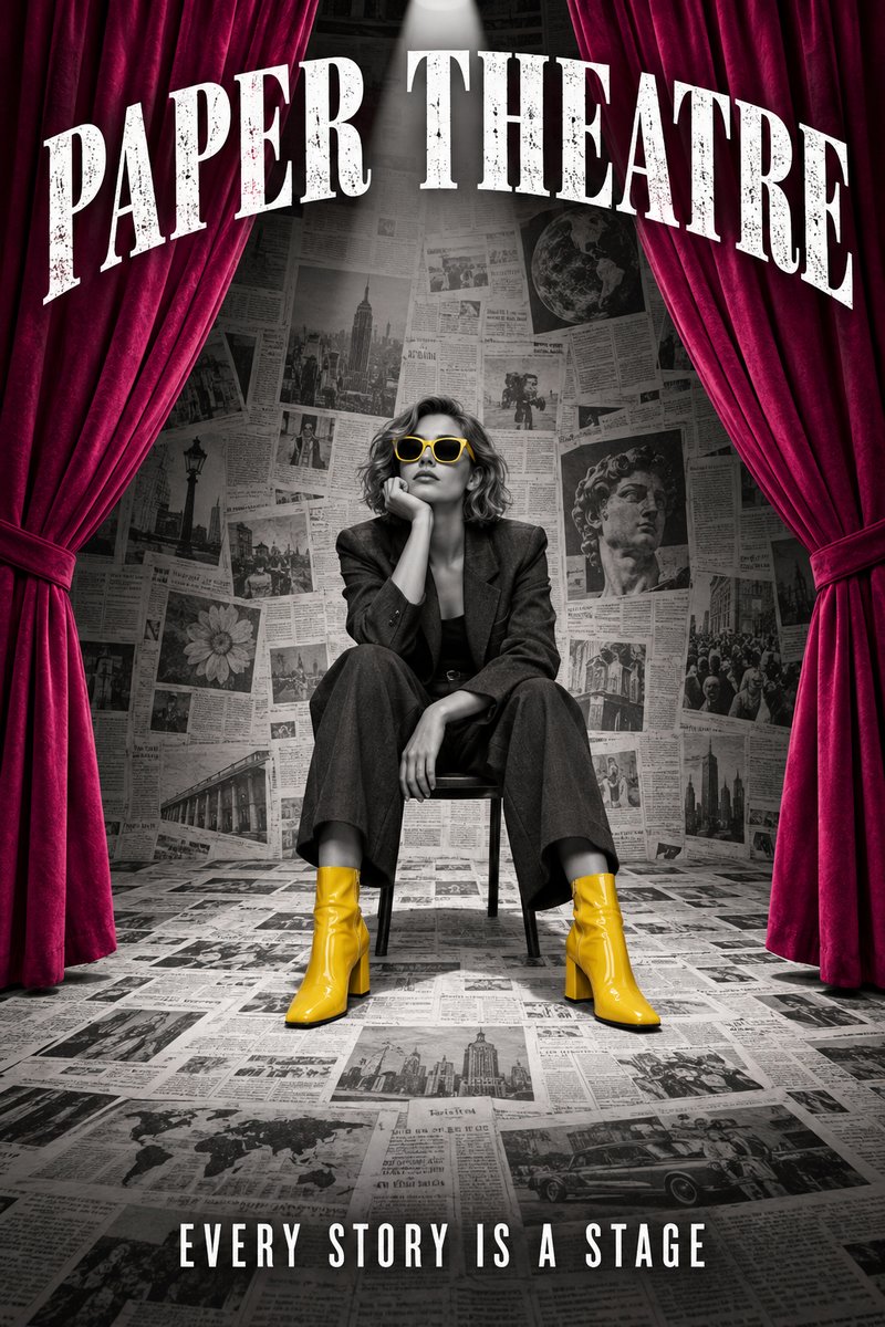 Paper theatre event poster