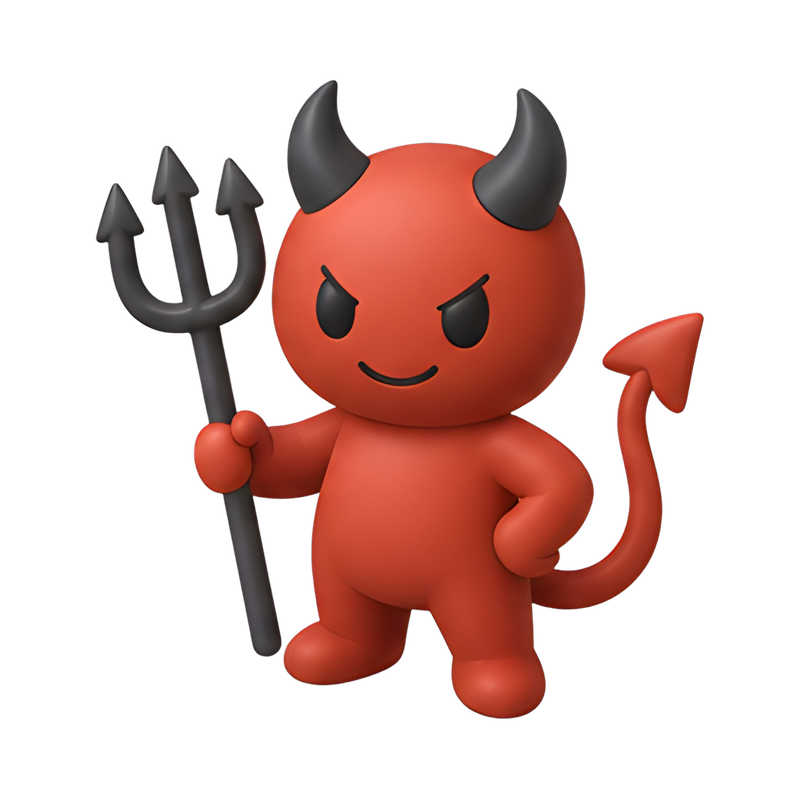 playful red devil character