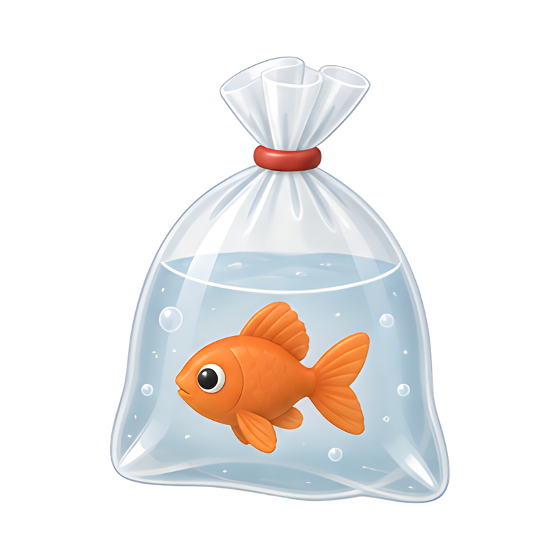 goldfish prize in water bag