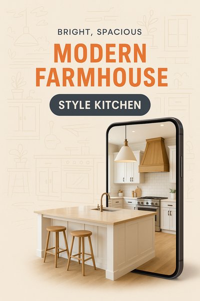 Bright and Spacious Modern Farmhouse Kitchen Advertisement