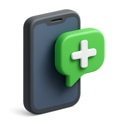 3D Mobile Phone with Message Icon Design